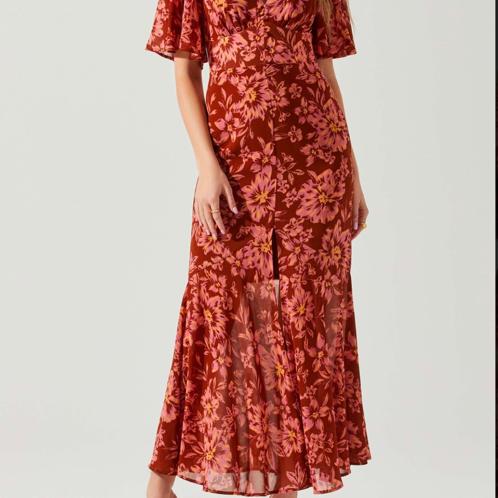 Floral Red Maxi Dress